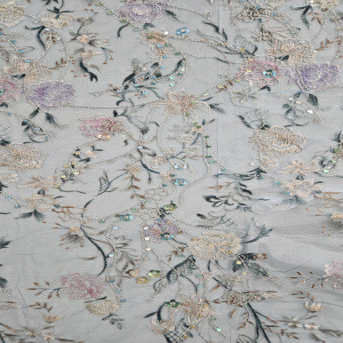 Beaded Embroidered Tulle - Jade 203421A