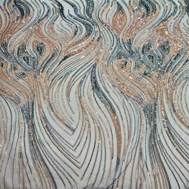 Beaded and Sequined Tulle - Verde 204710A