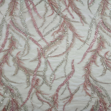 Beaded and Embroidered Lace - Rosa 204716A