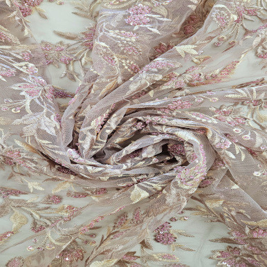 Embellished Tulle - Rosa 203515G