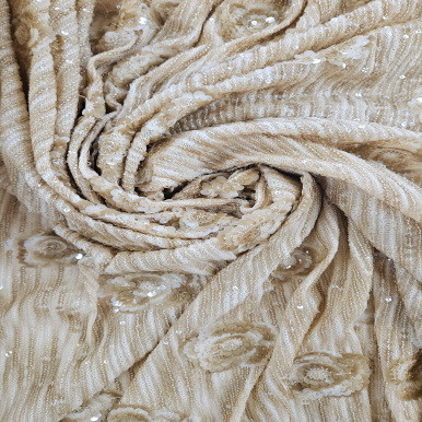 Sequins Sewn on Mesh - Oro