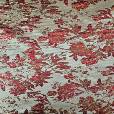 Metallic Brocade - Burgundy and Gold
