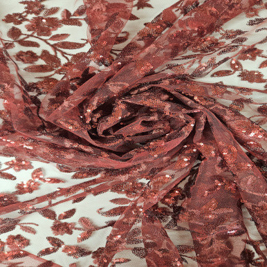 Embroidered Tulle - Vino