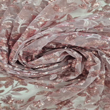 Embroidered Tulle - Rosa