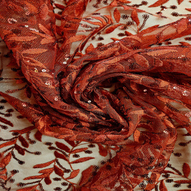 Embroidered Tulle - Rojo