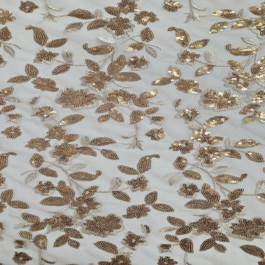Embroidered Tulle - Oro