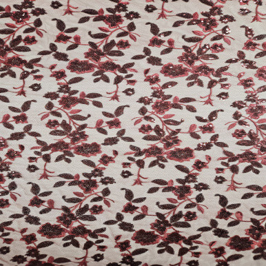 Embroidered Tulle - Vino