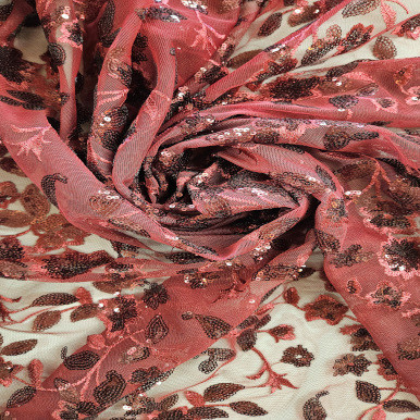 Embroidered Tulle - Vino