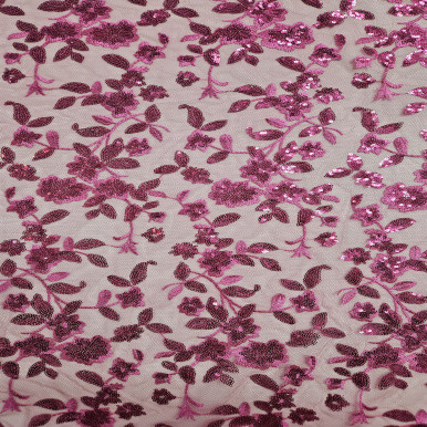 Embroidered Tulle - Fuchsia 227613AK