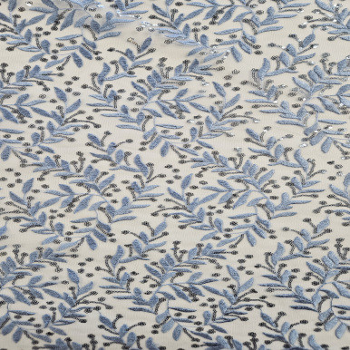 Embroidered Tulle - Plumbago 227613AP