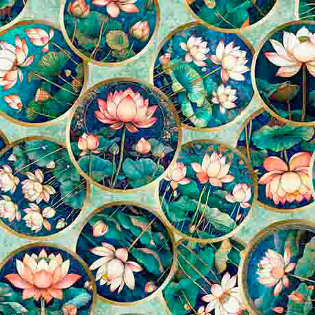 SERENITY Lotus Circle Vignettes Mint 223707NR