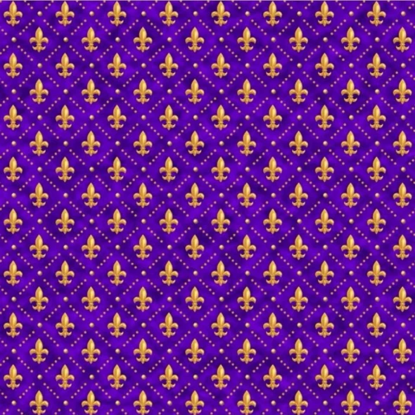 Mardi-Gras Fleur-de-Lis Fabric Purple 223707PN