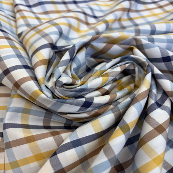 Pima Cotton Shirting - White with Multicolors 242084A