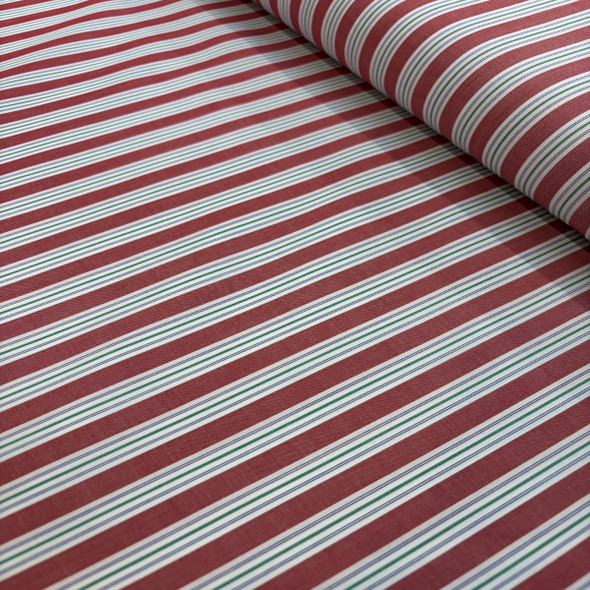 Pima Cotton Shirting - Red with White