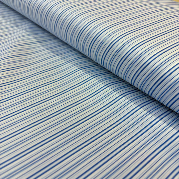 Pima Cotton Shirting - Blue with White 242084G