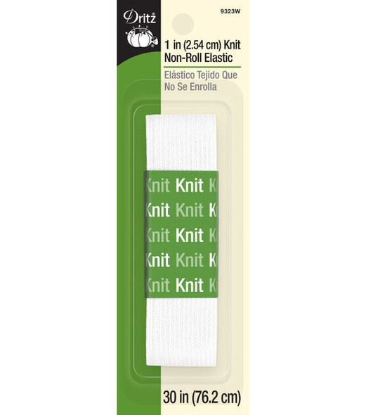 1" Knit Non-Roll Elastic White (30")