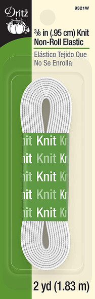 3/8" Knit Non-Roll Elastic White (2 yds)