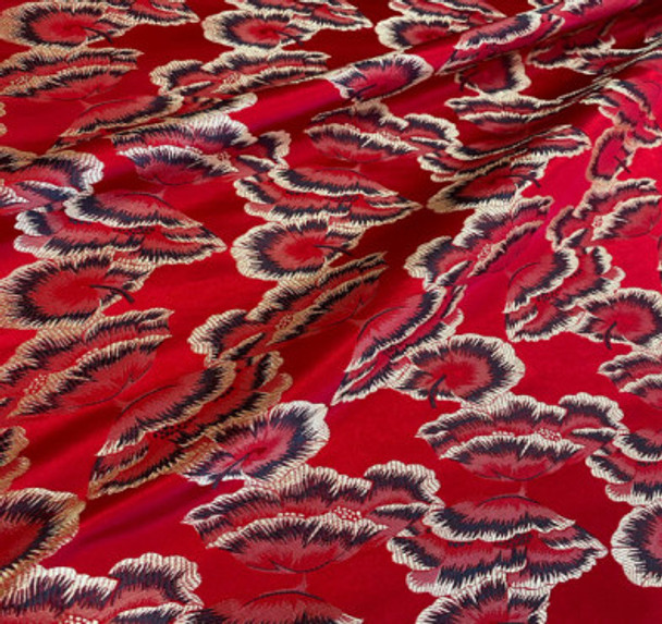Silk Face Brocade - Crimson Oysters 243802W