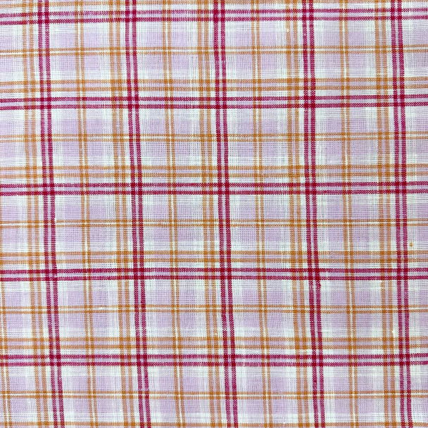 Plaid Linen Madras Sorbet - Sold in 1/2 yards.