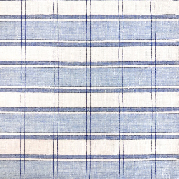 Plaid Linen Coastal - Sold in 1/2 yards.