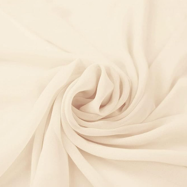 Pure Silk Chiffon - Cream 212189D