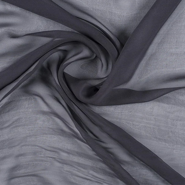 Pure Silk Chiffon - Dark Gray 212189V