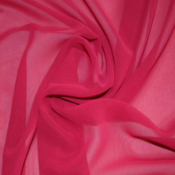 Pure Silk Chiffon - Blushing Red 212189AN