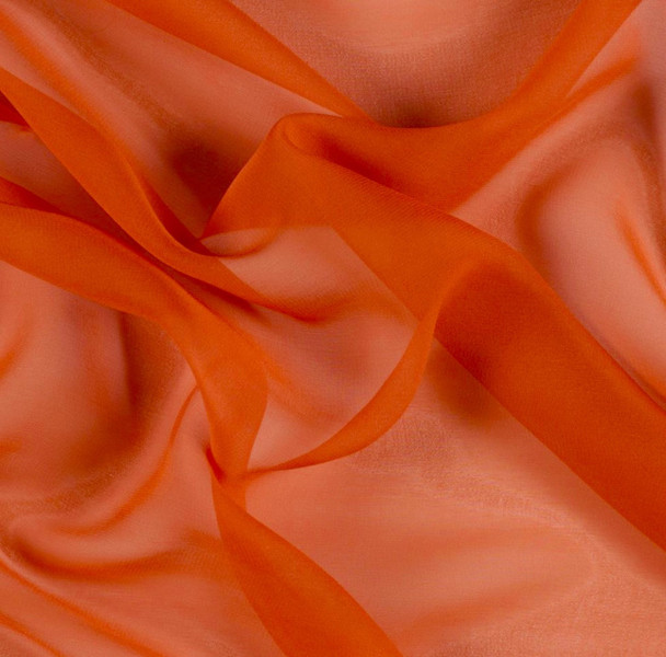 Pure Silk Chiffon - Blazing Orange 212189BM