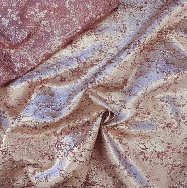 Metallic Brocade - Cherry Blossoms in Mauve 219620T