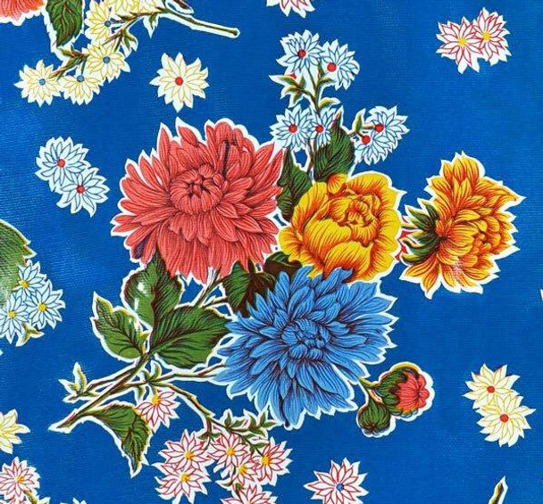 Oilcloth - Chrysanthemum Blue 208995K