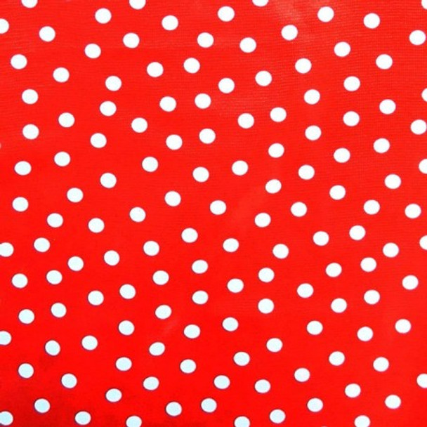 Oilcloth - Polka Dot Red and White 208995AT