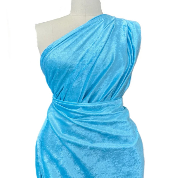 Crushed Stretch Velvet - Turquoise 243363H
