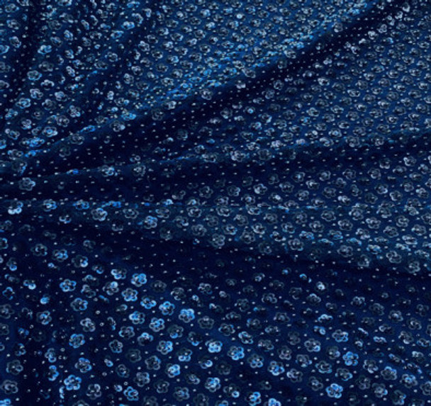 Sequined Tulle with Beads - Reina Royal Blue 217693K