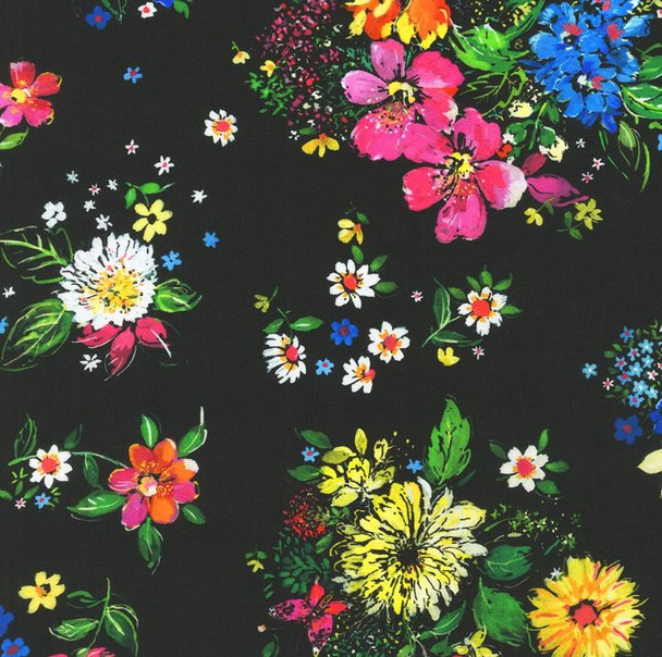 Joyful Meadow Floral in Black 209925T