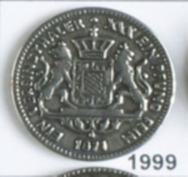 Antique Silver Lion Coin Full Metal XL Button db-1999
