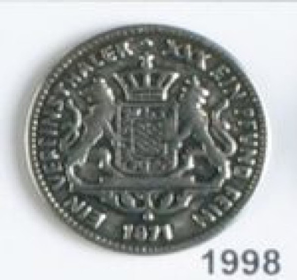 Antique Silver Lion Coin Full Metal Lg Button db-1998