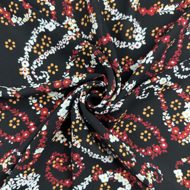 Polyester Print - Paisley Fantasy Red 184310AJ