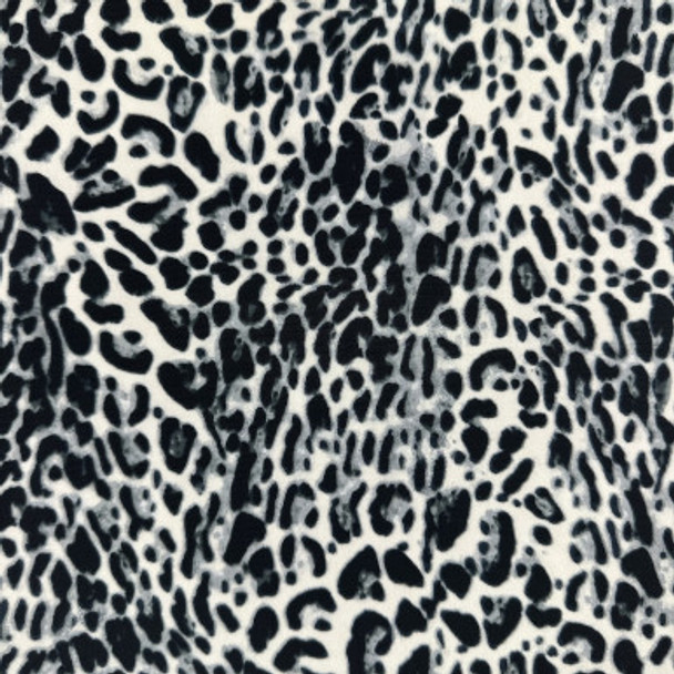 Polyester Print - Black Grey Leopard 184310AQ