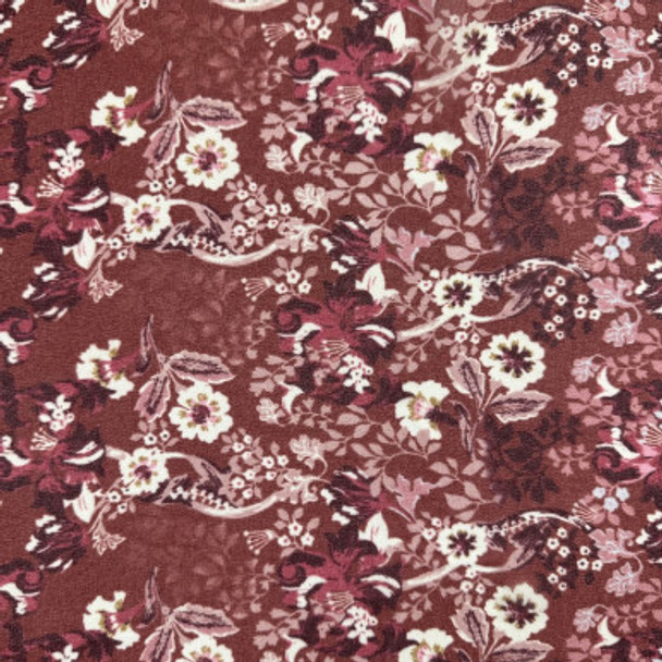 Polyester Print - Burgundy Floral 184310AS