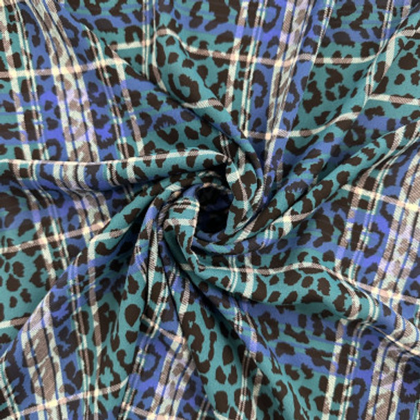 Polyester Print - Cheetah Black Teal 184310AWW
