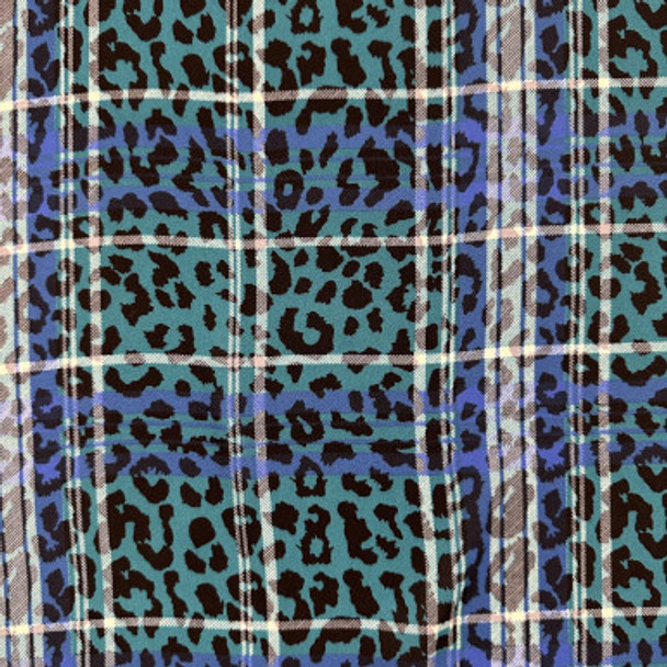 Polyester Print - Cheetah Black Teal 184310AWW