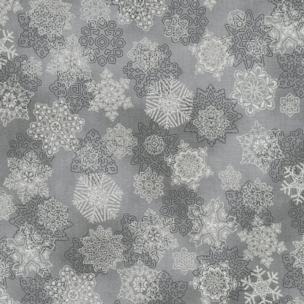 Holiday Flourish Snow Flower - Snowflakes Pewter with Metallic 209925EZ