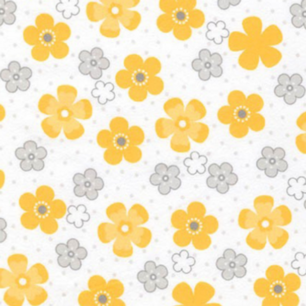 Cotton Flannel Print - Yellow Flower