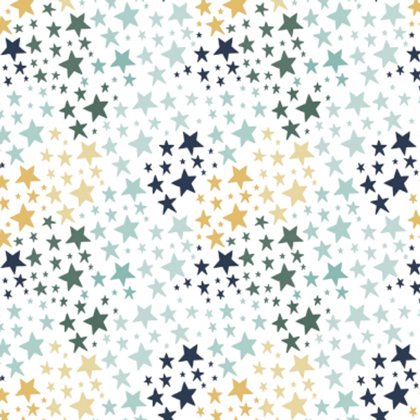 Cotton Flannel Print - It's a Boy Stars White 182172B