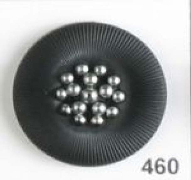 Black and Silver Caviar Polyamide 34L Button db-0460
