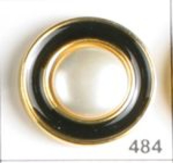 Black, White and Gold 34L Round Button db-0484