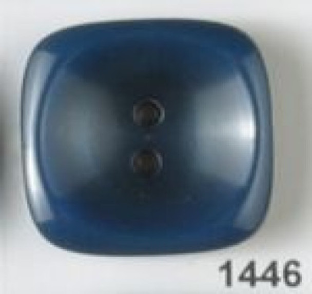 Blue Rounded Square Polyester 40L Button