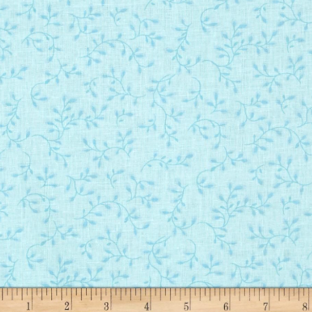 108 Wide Quilt Back - Vines Pale Blue 230997H