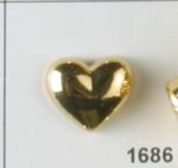 Gold Heart 22L Button db-1686