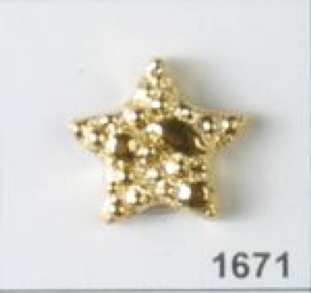 Gold Textured Star 27L Button db-1671